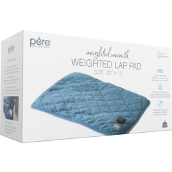Pure Enrichment WeightedWarmth Weighted Lap Pad With Heat, 12" x 19", Blue