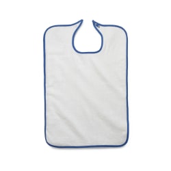 Medline Snap-Closure Terry Clothing Protectors, 21" x 33", White, Pack Of 12