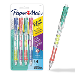 Paper Mate Clearpoint Mechanical Pencil, Break-Resistant, Color Block Edition, HB #2 Lead (0.7mm), 4 Count