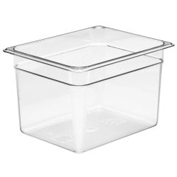 Cambro Camwear GN 1/2 Size 8" Food Pans, 8"H x 10-1/2"W x 12-3/4"D, Clear, Set Of 6 Pans