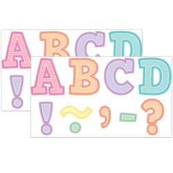 Teacher Created Resources Magnetic Letters, 3", Pastel Pop Bold Block, 55 Pieces Per Pack, Set Of 2 Packs