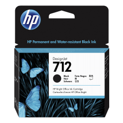 HP 712 DesignJet Black Ink Cartridge, 3ED71A