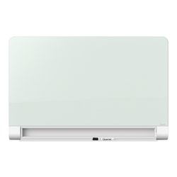 Quartet® Horizon™ Magnetic Glass Unframed Dry-Erase Whiteboard With Concealed Tray, 42" x 74", White