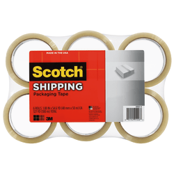 Scotch® Lightweight Packaging Tape, 1-7/8" x 54.6 Yd., Clear, Pack Of 6 Rolls