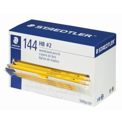 Staedtler® Woodcased Pre-Sharpened Pencils, 2 mm, #2HB, Yellow, Pack Of 144 Pencils