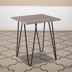 Flash Furniture Wood-Grain End Table, 22"H x 19"W x 19"D, Driftwood/Black