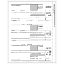 ComplyRight® 1099-NEC Tax Forms, Payer Copy C, 3-Up, Laser, 8-1/2" x 11", Pack Of 75 Forms