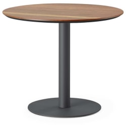 Branch Furniture Round Bistro Table, 30"H x 36"W x 36"D, Walnut Top/Charcoal Base