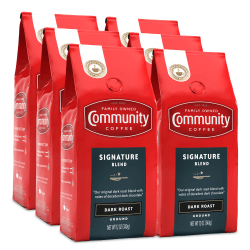 Community Coffee Arabica Ground Coffee, Signature Blend, 12 Oz Per Bag, Carton Of 6 Bags