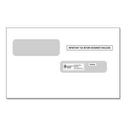 ComplyRight Double-Window Envelopes For W-2C Tax Forms, 5-5/8" x 9", Moisture-Seal, White, Pack Of 100 Envelopes