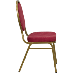 Flash Furniture HERCULES Series Teardrop Back Stacking Banquet Chair, Burgundy Patterned Fabric/Gold Frame