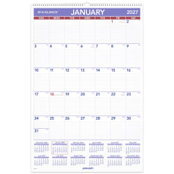 AT-A-GLANCE® 2027 Monthly Wall Calendar, Large, 20" x 30"
