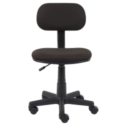 Boss Office Products Steno Fabric/Plastic Low-Back Task Chair, Black