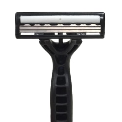 Medline Triple-Blade Facial Razors With Lubrication Strip, Pack Of 500
