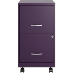 Realspace® SOHO Smart 18"D Vertical 2-Drawer Mobile File Cabinet, Purple