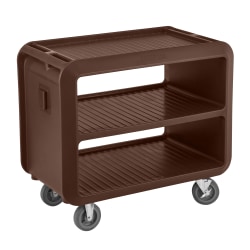 Cambro Service Cart Pro 3-Shelf Plastic Food Service Cart, 37-1/16"H x 23-13/16"W x 41-1/2"D, Dark Brown