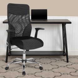 Flash Furniture Milford Ergonomic Mesh High-Back Executive Office Chair, Black/White
