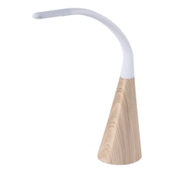 Bostitch Wood Grain LED Desk Lamp With Silicone Neck, 12-1/8"H, White