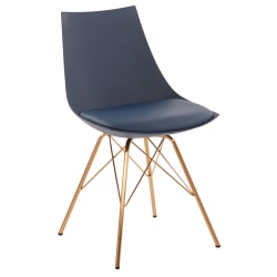Ave Six Oakley Chair, Navy/Gold Chrome