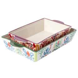 Spice by Tia Mowry Sweet Basil 2-Piece Stoneware Baker Set, Multicolor