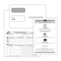 ComplyRight™ 1095-C Tax Forms Set, Employer-Provided Health Insurance Offer & Coverage Forms, Envelopes/Software, Set Of 100, AC1095E200S25
