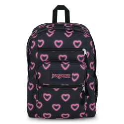 JanSport Big Student Backpack With 15" Laptop Pocket, Happy Hearts Black