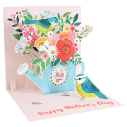 Up With Paper Mother's Day Greeting Card, 5-1/4" x 5-1/4", Watering Can and Birds