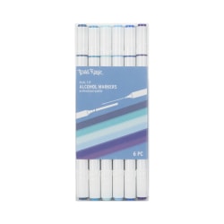 Brea Reese Dual-Tip Alcohol Markers, Blues, Pack Of 6 Markers