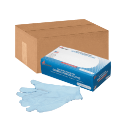 SKILCRAFT® Disposable Nitrile General Purpose Gloves, Large, Blue, 50 Gloves Per Pack, Box Of 10 Packs