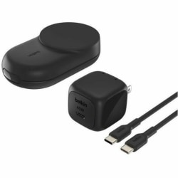Belkin UltraCharge 3-in-1 Foldable Magnetic Charger with Qi2 25W - For Smartwatch, Smartphone, AirPod, iPhone - 30 Minute Charging - Input connectors: USB