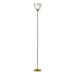 Adesso® Presley Torchiere, 72"H, Clear Shade/Shiny Gold Base