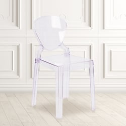 Flash Furniture Ghost Chair With Tear Back, Transparent Crystal