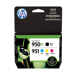 HP 950XL/951 High-Yield Black And Cyan, Magenta, Yellow Ink Cartridges, Pack Of 4, C2P01FNM