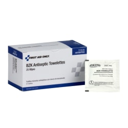 PhysiciansCare First Aid Antiseptic Towelettes, Box Of 25