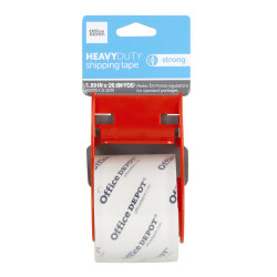 Office Depot® Brand Heavy Duty Shipping Packing Tape With Dispenser, 1.89" x 26.64 Yd, Crystal Clear