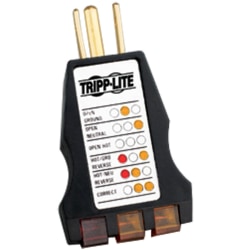 Tripp Lite 3-LED Plug-In Circuit Tester Wiring Status Of 120V 5-15R Outlet - Black - Plastic