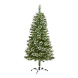 Nearly Natural Wisconsin Pine 60"H Slim Artificial Christmas Tree With Bendable Branches, 60"H x 28"W x 28"D, Green