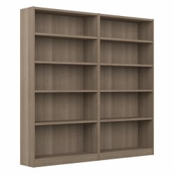 Bush® Furniture Universal 72"H 5-Shelf Bookcases, Ash Gray, Set Of 2 Bookcases, Standard Delivery
