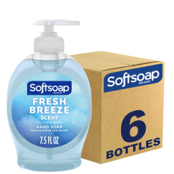 Softsoap Hand Soap Pump Dispenser, Fresh Breeze Scent, 7.5 Oz, Carton Of 6