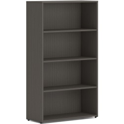 HON Mod HLPLBC3013B4 Book Case - 30" x 13"53" - 4 Shelve(s) - 2 Adjustable Shelf(ves) - Finish: Slate Teak - Adjustable Shelf, Durable, Laminated, Scratch Resistant, Spill Resistant, Stain Resistant