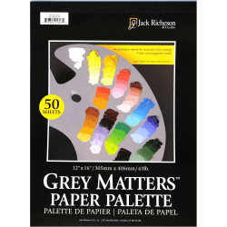 Jack Richeson Gray Matters Paper Palette Pad, 12" x 16", 50 Sheets
