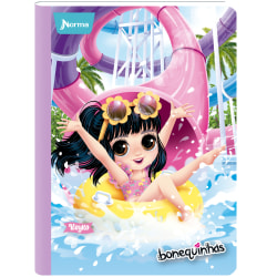 Norma Notebook, College Rule, 7-1/2" x 9-3/4", 100 Sheets, Bonequinhas Dolls, Total Qty 1