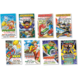 North Star Teacher Resources Parts Of Speech Superheroes Poster Set, 11" x 17", Multicolor, Pre-K - Grade 8