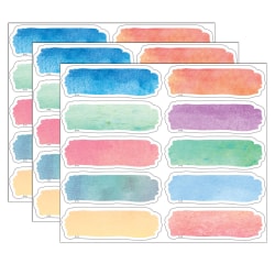 Teacher Created Resources Labels Magnetic Accents, Watercolor, 20 Per Pack, Set Of 3 Packs