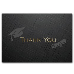 Great Papers! Thank You Note Cards, 4-7/8" x 3-3/8", Grad Hat/Gold Foil, Pack Of 50 Note Cards