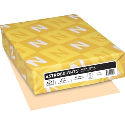 Astrobrights® Colored Multi-Use Print & Copy Paper, Letter Size (8 1/2" x 11"), 24 Lb, Peach, Ream Of 500 Sheets