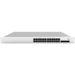 Meraki MS210-24P Ethernet Switch - 24 Ports - Manageable - 3 Layer Supported - Modular - 4 SFP Slots - 448 W Power Consumption - Twisted Pair, Optical Fiber - 1U High - Rack-mountable