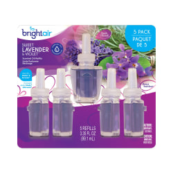 BRIGHT Air® Electric Scented Oil Air Freshener Refill, Sweet Lavender and Violet, 0.67 oz Bottle, 5/Pack, 6 Pack/Carton