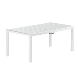 Inval Madeira Indoor And Outdoor Rectangular Plastic Patio Dining Table, 29-1/8" x 70-7/8", White/Gray