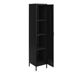 Ameriwood™ Home Mission District 4-Shelf Single Metal Locker Storage Cabinet, 72-13/16"H x 15"W x 15-3/4"D, Black